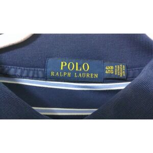 Polo Ralph Lauren Mens Big & Tall 4XB 4TG Navy Blue‎ Striped Short Sleeve Polo